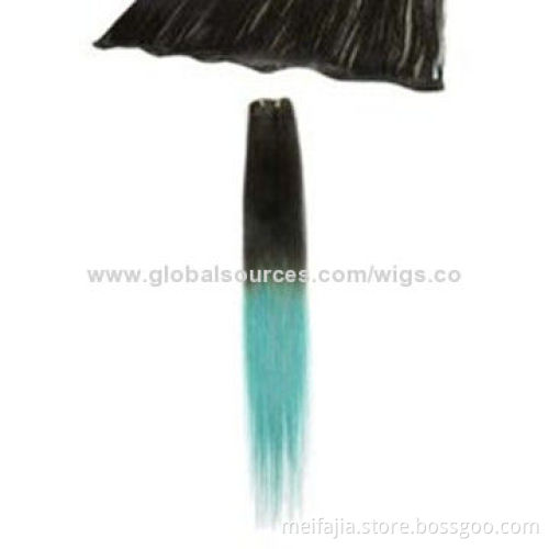 Offer Ombre natural 100% clip-in weaves extensions, silk straight human hair fiber, OEM colors